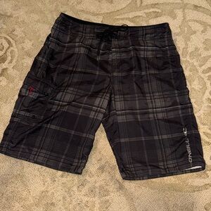 Men’s O’Neill Swim Shorts, Size Medium, black & gray